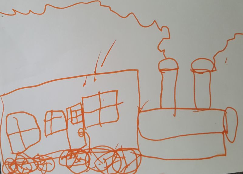 tekening stoomtrein